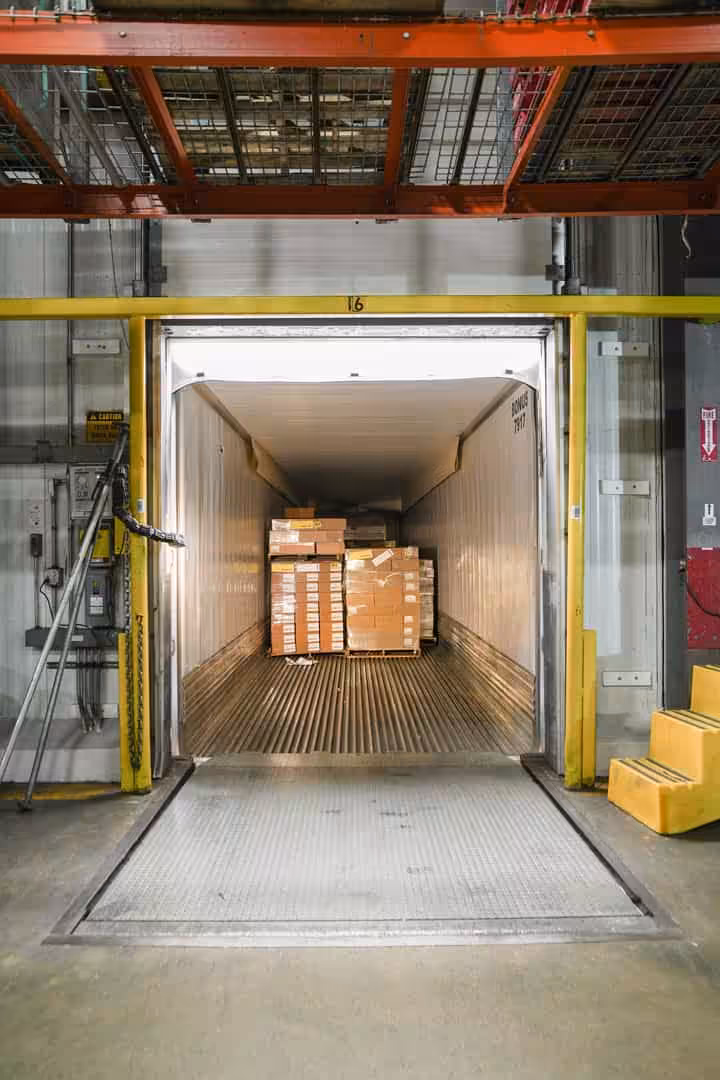 image of a semi truck docking door